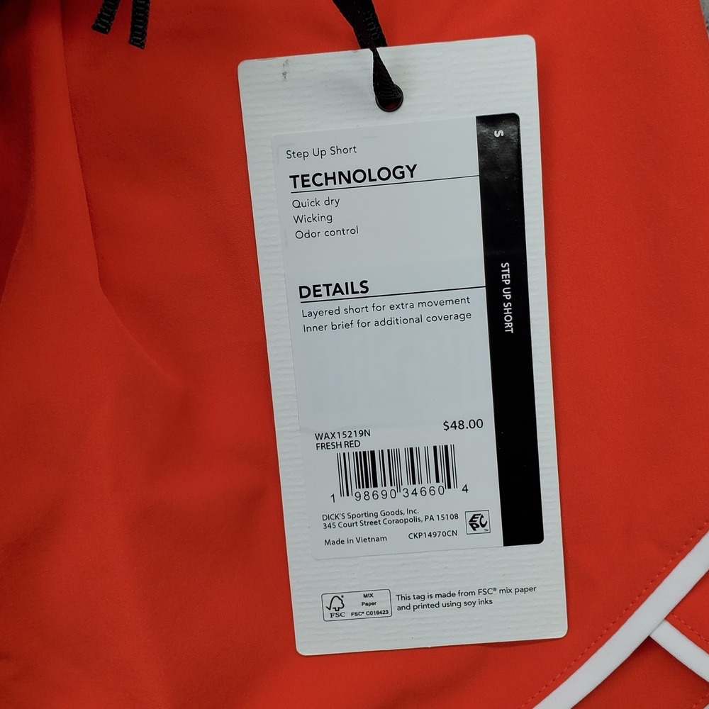 Calia Step Up Shorts Womens Small Orange Quick Dry Wicking High Rise WAX15219N‎ - Picture 7 of 8